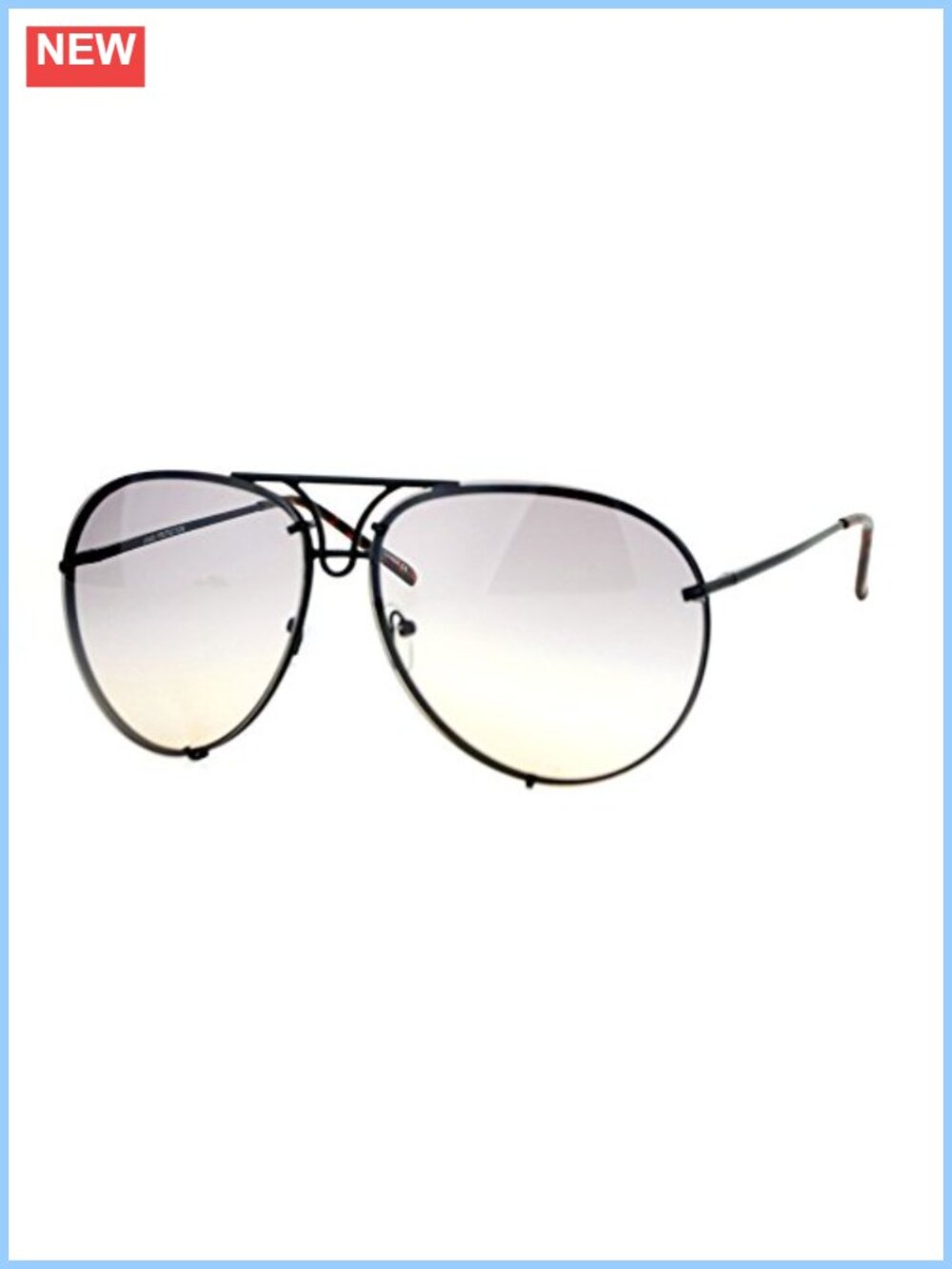 Oversized Round Sunglasses Gradient Lenses Metal Frame Spring Hinge